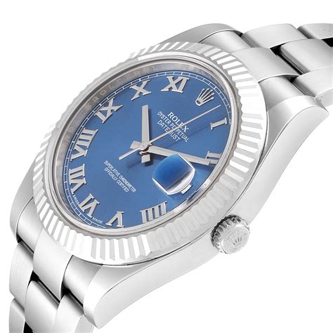 rolex datejust ii blue roman fluted|rolex datejust ii roman numerals.